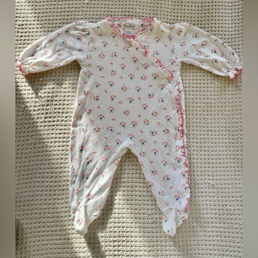 Kissy Kissy Kimono Sleeper - Purple & Pink Flowers - 3-6 Months Baby